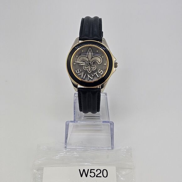 VTG Fossil New Orleans Saints NFL Men Watch 37MM Black Leather Bands New Battery - Picture 13 of 13